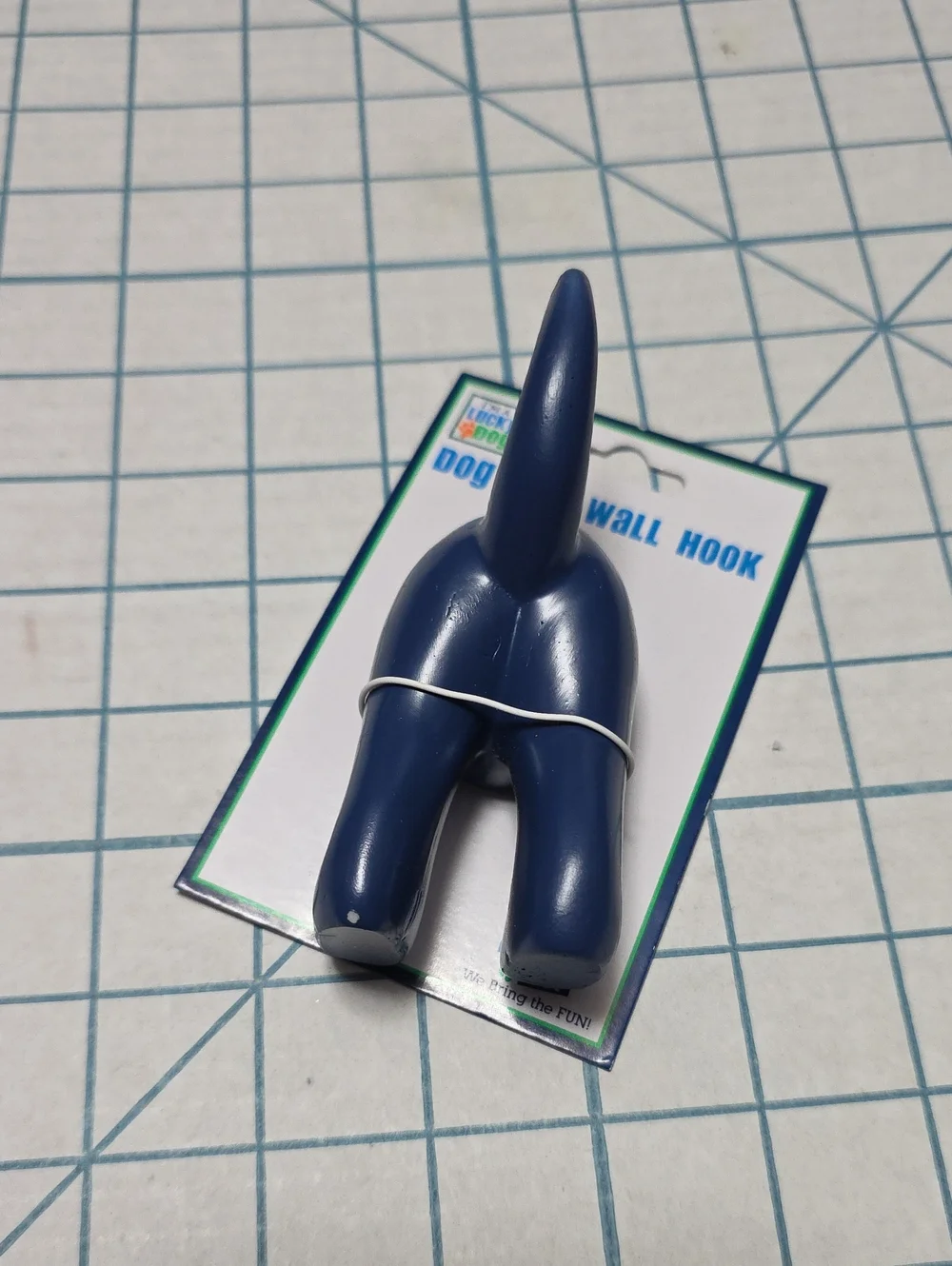 I'm A Lucky Dog Navy Blue Tail Wall Hook - Playful Home Hook, NIP #2 Of 2